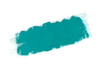 Poster - Abstract teal brush stroke with textured edges on a black background design element