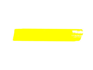 Poster - Abstract yellow brushstroke on a black background with textured edges and rough details