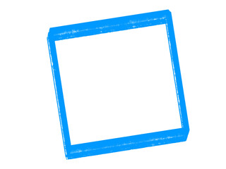 Poster - Abstract digital device frame with blue outline against a black background.