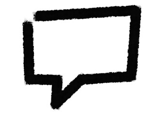 Poster - Simple black speech bubble illustration isolated on a black background for design