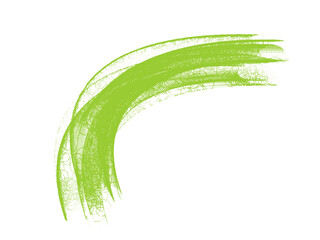 Poster - Abstract green brush stroke on black background, artistic graphic design element.