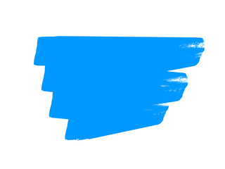 Poster - Abstract blue paint stroke with rough edges against a black background design