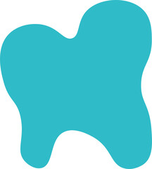 Poster - Vector illustration of a single blue tooth shape against a black background