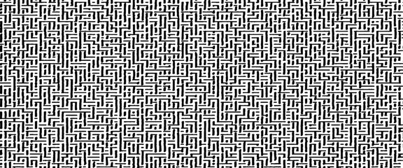 Poster - Vector modern black sketchy seamless minimal geometric pattern and white background