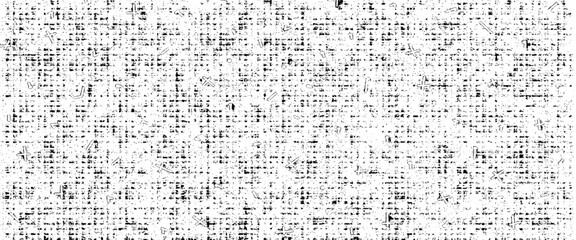 Poster - Vector modern black sketchy seamless minimal geometric pattern and white background