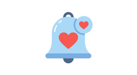 Poster - Love notification bell illustration for valentine's day and digital communication designs vector illustration
