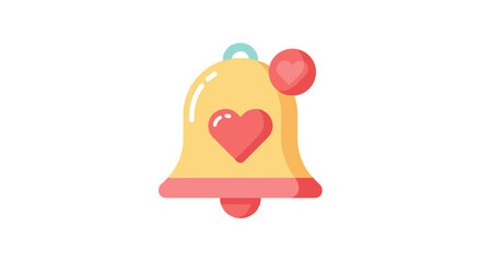 Poster - Heart notification bell icon for digital messages and alerts vector illustration