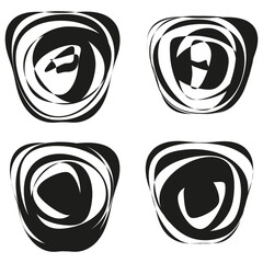 Poster - Circle symbol collection. Round emblem set. Black ring icons. Vector geometric badges