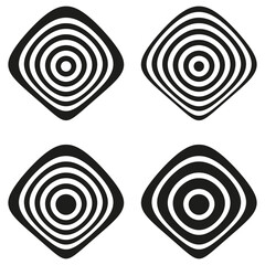 Poster - Concentric circle patterns. Target ring shapes. Geometric round Vector. Circular maze design.