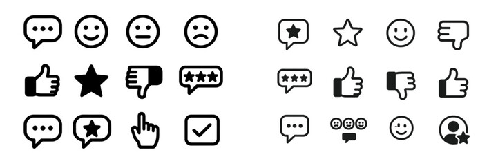 Poster - Collection of various emoticons and symbols used for feedback and communication on digital platforms