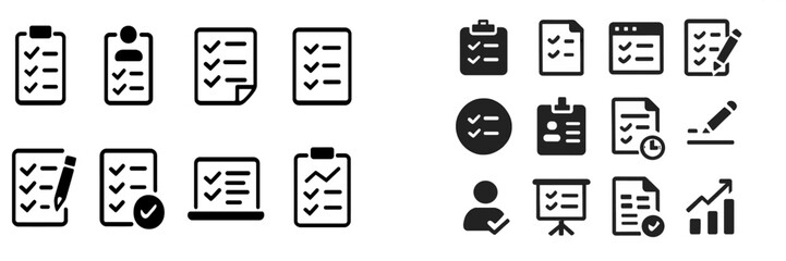 Aufkleber - Visual collection of checklist icons in various styles representing organization and task management