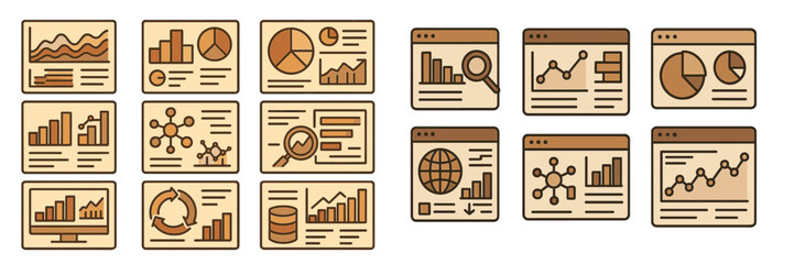 Fototapete - Visual representations of data analytics tools highlighting various charts and graphs for effective decision making