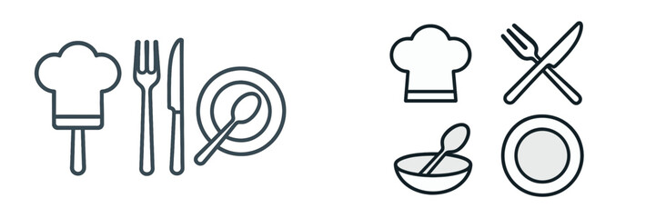 Poster - Culinary tools and symbols displayed for a cooking theme in a modern kitchen setting