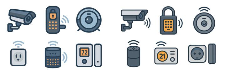 Poster - Modern smart home devices showcase diverse functions for enhanced security and convenience in everyday living