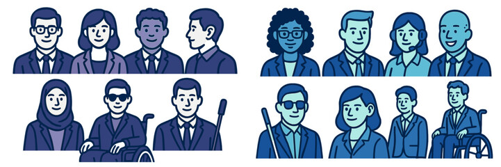 Poster - Diverse group of professionals collaborating in a modern office setting