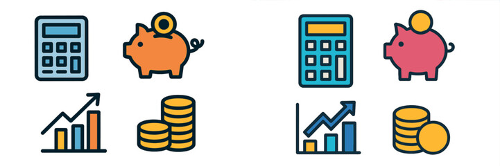 Poster - Financial planning visuals showcasing budgeting tools and savings concepts in vibrant colors and sleek designs