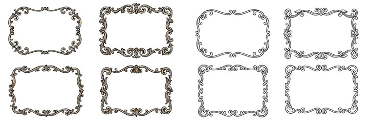 Poster - Decorative vintage frames collection suitable for various artistic projects and design needs