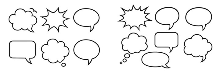 Poster - Speech and thought bubbles in various shapes for creative design and communication