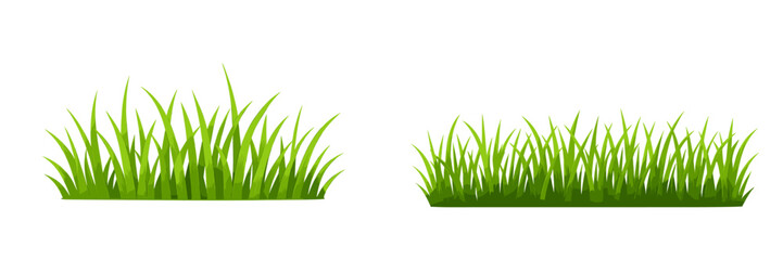 Poster - Lush green grass clumps arranged in natural patterns for landscaping or gardening ideas