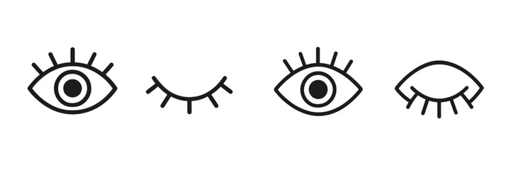 Aufkleber - Illustrations of different eye expressions in a minimalist style