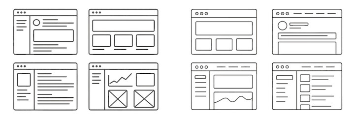 Poster - Website design layout concepts for modern user interfaces showcasing wireframe examples