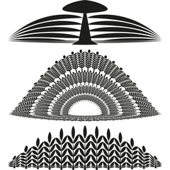 Poster - Abstract semicircles set. Geometric wave patterns. Decorative border Vector. Ornament design elements.