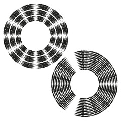 Poster - Circular pattern set. Abstract ring elements. Concentric shape Vector. Modern graphic illustration.