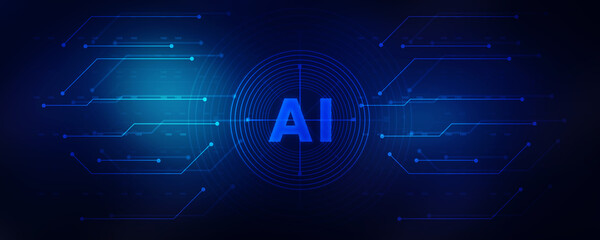 2d illustration Artificial Intelligence (AI) concept
