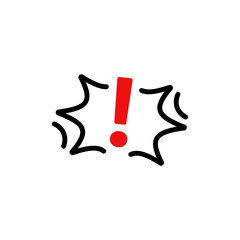 Poster - A comic style exclamation mark with a red dot emphasizes alert and urgent communication.