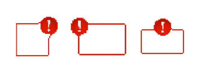 Poster - Pixel art alert icon showing red exclamation point for notification or emphasis in digital context.
