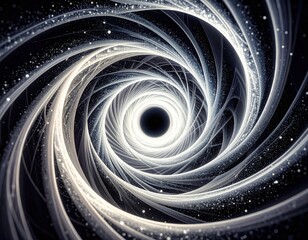 Poster - Abstract Spiral Galaxy Center Illustration