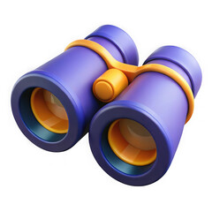 Poster - Cartoon binoculars illustration on transparent background