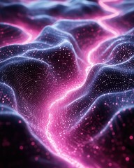Poster - Abstract Glowing Mesh Field of Light Points