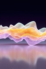 Poster - Abstract Glowing Wave Forms on Dark Background