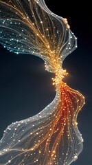 Poster - Abstract Gold And Silver Particle Flowing Energy