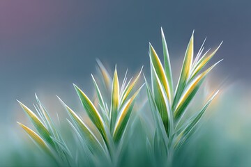 Poster - Abstract Green Plant Pattern with Blurred Background