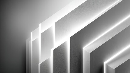 Poster - Abstract Grey and White Geometric Background with Soft Light