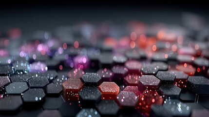 Fototapete - Abstract Hexagon Grid with Soft Ambient Glow