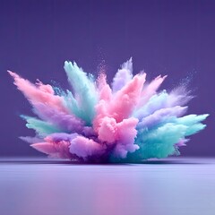 Poster - Abstract Pastel Explosion of Colored Powder