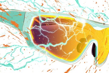 Fototapete - Electrifying design of stylish sunglasses with vibrant colors and dynamic patterns capturing energy and creativity