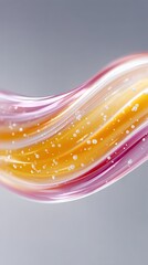 Poster - Abstract Pink and Orange Fluid Gel Texture Swirl
