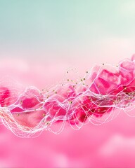 Poster - Abstract Pink Pastel Background with Flowing Waves