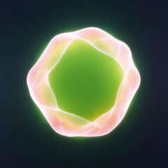 Poster - Abstract Polygonal Mesh Network Forming a Circular Shape with Pastel Glow