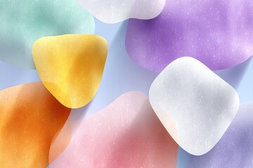 Poster - Abstract Rounded Pastel Shapes Seamless Pattern