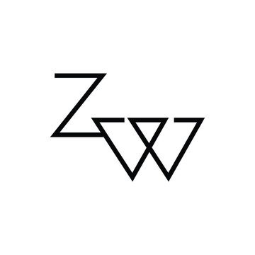 Minimal Letters ZW Logo Design