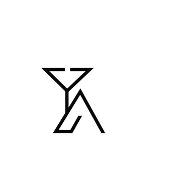 Minimal Letters YA Logo Design