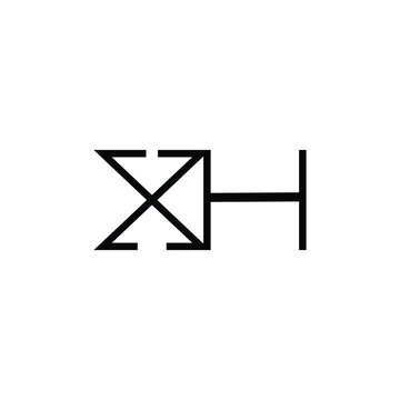 Minimal Letters XH Logo Design