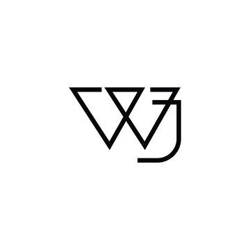 Minimal Letters WJ Logo Design