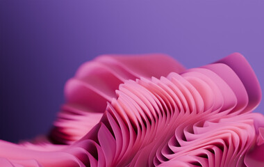 Poster - 3D Floral-Inspired Design with Curved Pink Shapes in a Modern Aesthetic