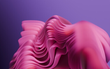 Poster - Dynamic Abstract Sculpture in Vibrant Pink and Purple Tones